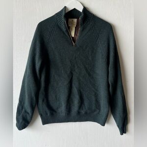 Beretta Sweater Mens Medium Green Pullover 1/4 Zip Shooting Hunting Wool